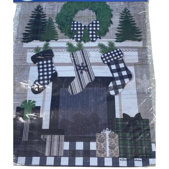 Christmas Gifts Garden Flag Holiday Party Banner Winter Decor Farmhouse Stocking - Picture 1 of 4